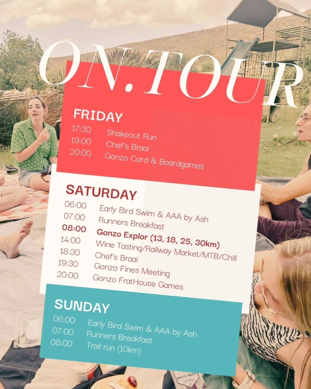 Gonzo On.Tour schedule