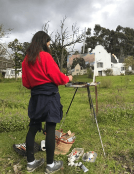 Elgin Valley’s Art Scene illustrated by an artist painting the Wildekrans Country House