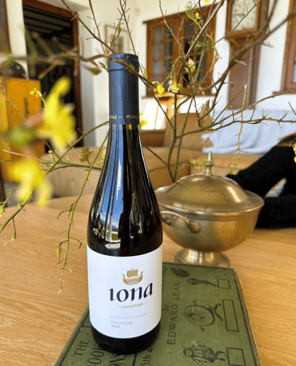 Bottle of Iona wine displayed to depict Spring Wine Tastings
